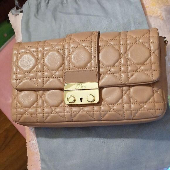 FINAL PRICE! Christian Dior Pink/Beige Leather Cannage Miss Dior Shoulder Bag - Picture 17 of 17